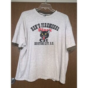 Rugged Tshirt BLACK CAT Grunge Vintage Y2k Tshirt Men's 2XL Single Stitch Tee